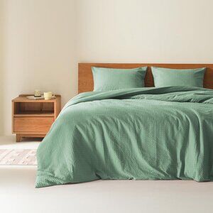 NWT Comfort Spaces Dotted Wave 3-Piece Duvet Cover Set Sage Green King